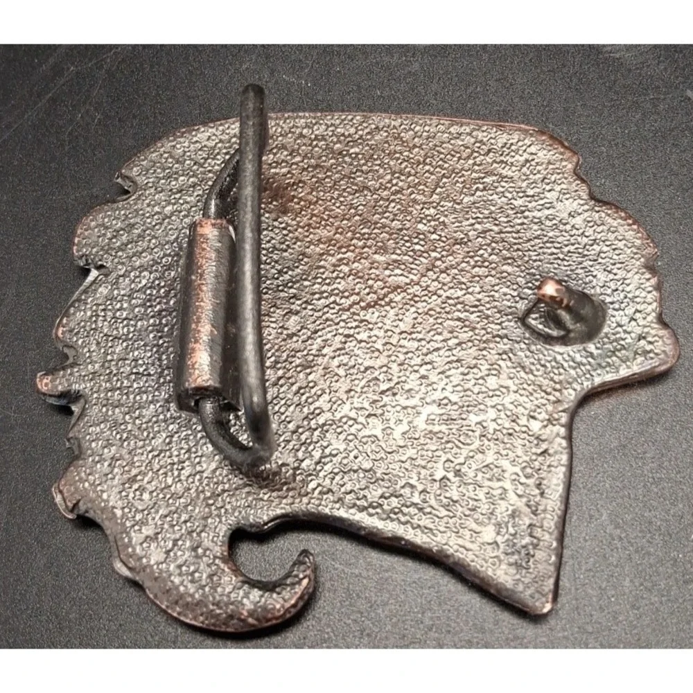 Native American Indian Warrior Chief Head‎ Copper Tone Belt Buckle
